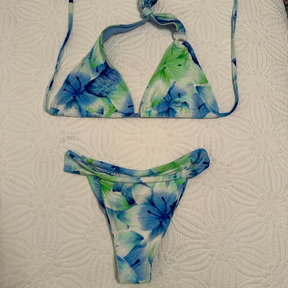 Blackbough Blue and Green Floral Bikini